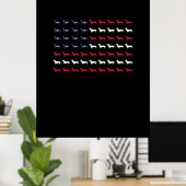 Amerikaanse vlag Silhouette Dachshund, 4 juli Poster (Thuiskantoor)