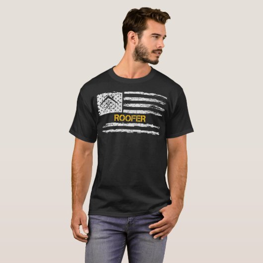  Amerikaanse vlag Silhouette Roofin T-shirt (Voorkant volledig)