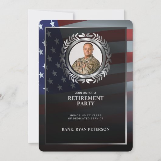 Amerikaanse vlag | Silver Laurel Leaf | Uittreding Kaart (Voorkant)