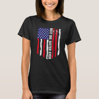 Amerikaanse vlag & Singapore vlag Beste grote zusj T-shirt