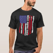 Amerikaanse vlag & Singapore vlag beste poppa ooit T-shirt (Voorkant)