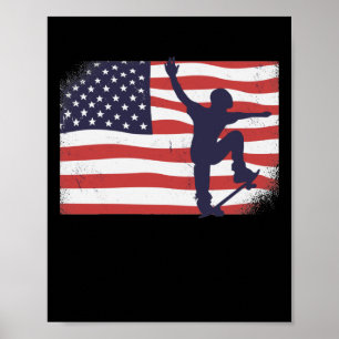 Amerikaanse vlag Skateboard Poster