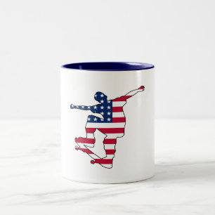 Amerikaanse vlag skateboarder mok