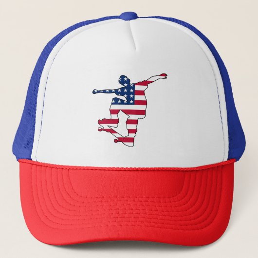 Amerikaanse vlag skateboarder pet (Voorkant)