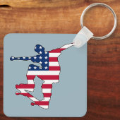 Amerikaanse vlag skateboarder sleutelhanger (Achterkant)