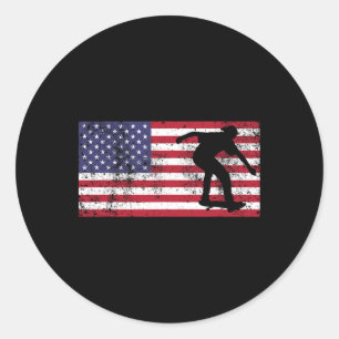 Amerikaanse Vlag Skater Skateboarden 4 juli Usa T Ronde Sticker