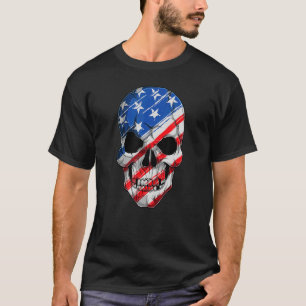 Amerikaanse vlag Skeleton Skull Patriot Flag Sku T-shirt
