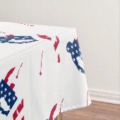 Amerikaanse vlag Skiing American skier Tafelkleed (Voorbeeld)