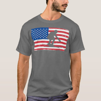 Amerikaanse vlag Skiing Patriotic American Flag Sk T-shirt