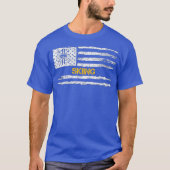  Amerikaanse Vlag Skiing Player Skier T-shirt (Voorkant)