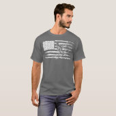 Amerikaanse Vlag Skiing Player Skier T-shirt (Voorkant volledig)