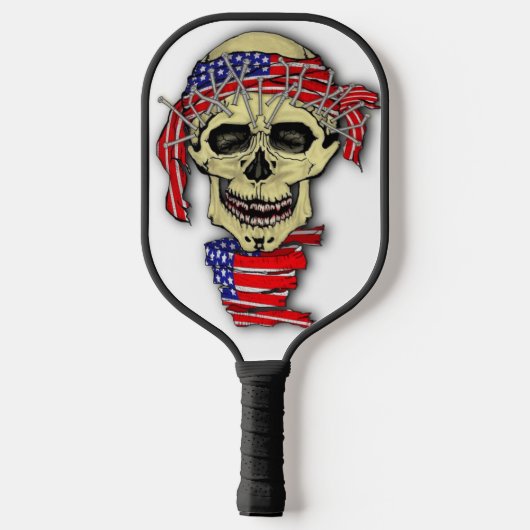 Amerikaanse vlag Skull Pickleball Paddle (Achterkant)