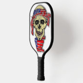 Amerikaanse vlag Skull Pickleball Paddle (Links)