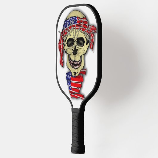 Amerikaanse vlag Skull Pickleball Paddle (Links)