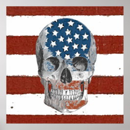 -Amerikaanse vlag Skull Poster