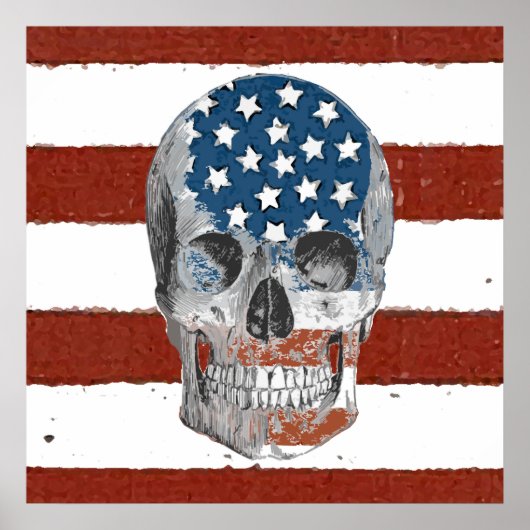 -Amerikaanse vlag Skull Poster