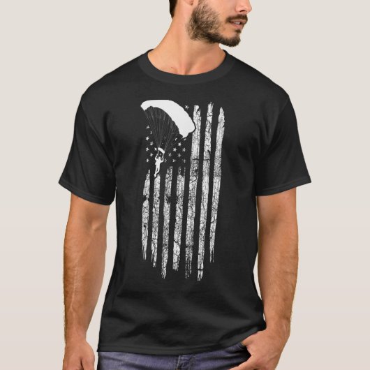 Amerikaanse vlag Skydiving Clothing  Skydivin T-shirt (Voorkant)