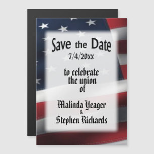 Amerikaanse vlag Sla de datum op Magnetische Uitnodiging