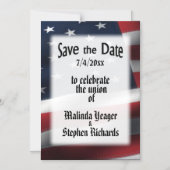 Amerikaanse vlag Sla de datum op Magnetische Uitnodiging (Voorkant)