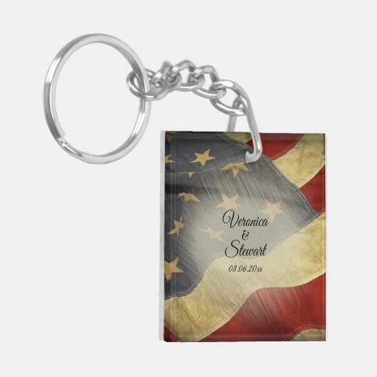 Amerikaanse vlag sleutelhanger (Voorkant Links)