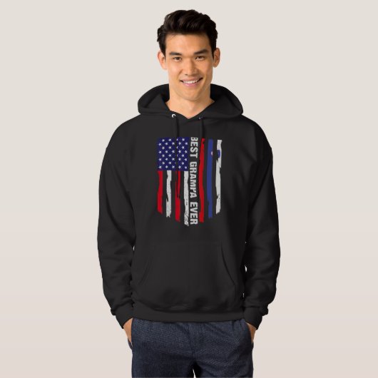 Amerikaanse vlag & Slovenië vlag beste Grampa ooit Hoodie (Voorkant volledig)