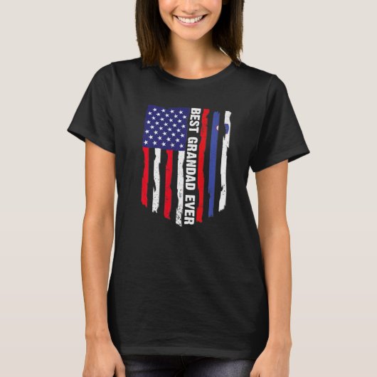 Amerikaanse vlag & Slovenië vlag Beste grootvee oo T-shirt (Voorkant)