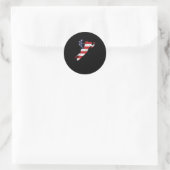 Amerikaanse vlag-sneeuwpatriottisch ronde sticker (Tas)