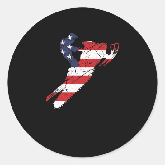 Amerikaanse vlag-sneeuwpatriottisch ronde sticker (Voorkant)
