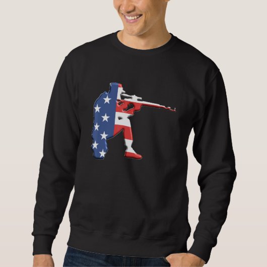 Amerikaanse vlag Sniper 2de wijziging Patriottisch Trui (Voorkant)
