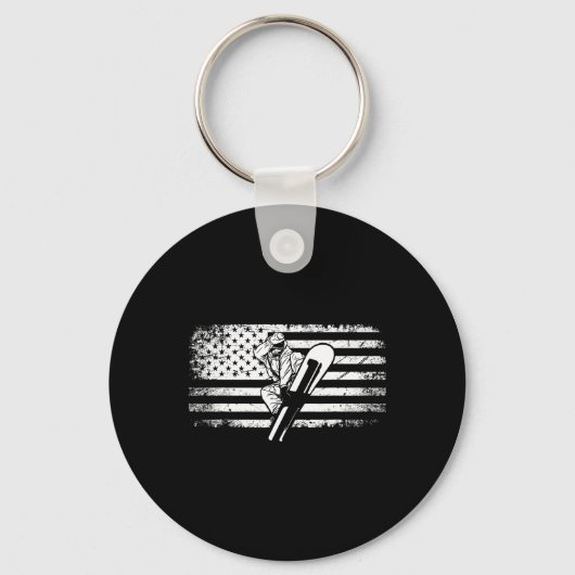 Amerikaanse vlag Snowboard Kleding - Snowboarding Sleutelhanger (Voorkant)