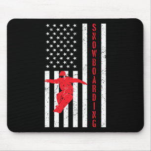 Amerikaanse vlag snowboard VS winter patriottische Muismat