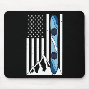 Amerikaanse vlag snowboarden berg snowboarder fu muismat