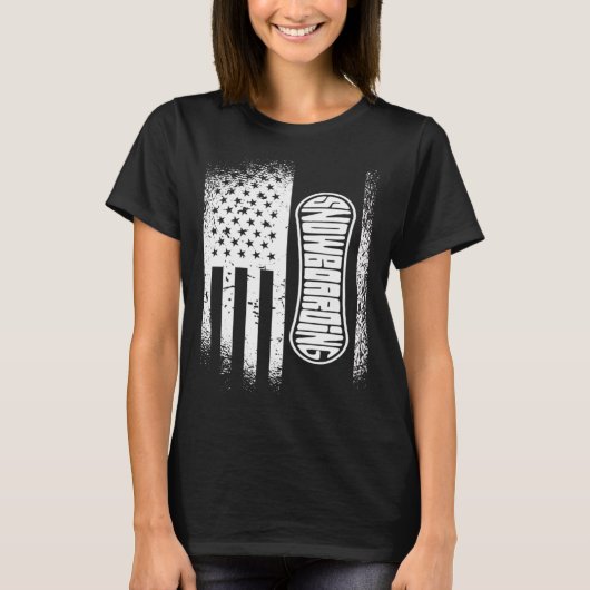 Amerikaanse vlag snowboarden t-shirt (Voorkant)
