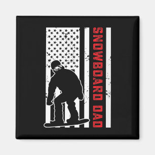Amerikaanse vlag Snowboarden vader snowboarder pap Magneet