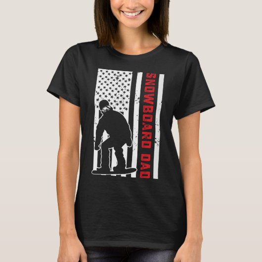 Amerikaanse vlag Snowboarden vader snowboarder pap T-shirt (Voorkant)