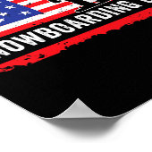 Amerikaanse vlag Snowboarden vader snowboarder spo Poster (Hoek)