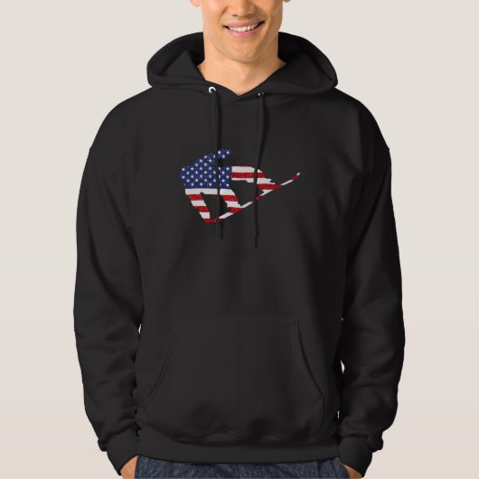 Amerikaanse vlag Snowboarder Hoodie (Voorkant)