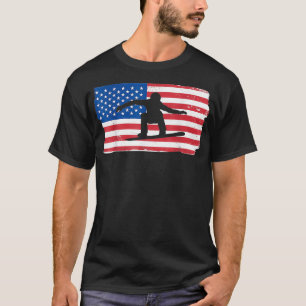 Amerikaanse vlag Snowboarding Patriotic American F T-shirt