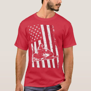 Amerikaanse vlag Snowmobiing Snowmobile Offroad S T-shirt