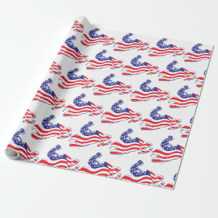 Amerikaanse vlag Snowmobile Cadeaupapier