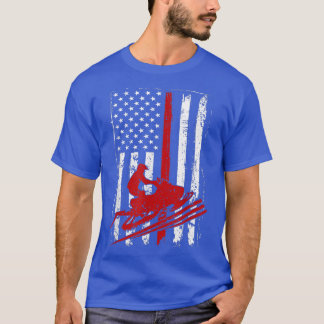 Amerikaanse vlag Snowmobile Rider Braap Snowmobiin T-shirt