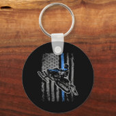Amerikaanse vlag Snowmobile Rider Gift Idee Sleutelhanger (Voorkant)
