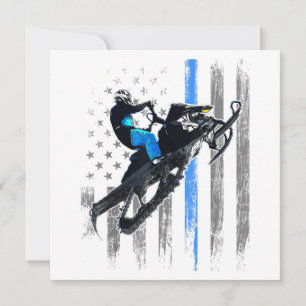 Amerikaanse Vlag Snowmobile Shirt Heren Snowmobile Kaart