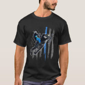 Amerikaanse vlag Snowmobile Shirt Mannen Snowmobil (Voorkant)