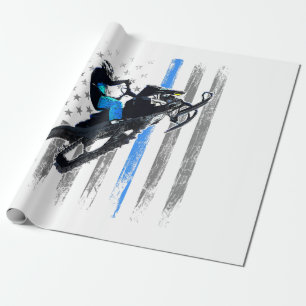 Amerikaanse vlag Snowmobile Shirt Mannen Snowmobil Cadeaupapier