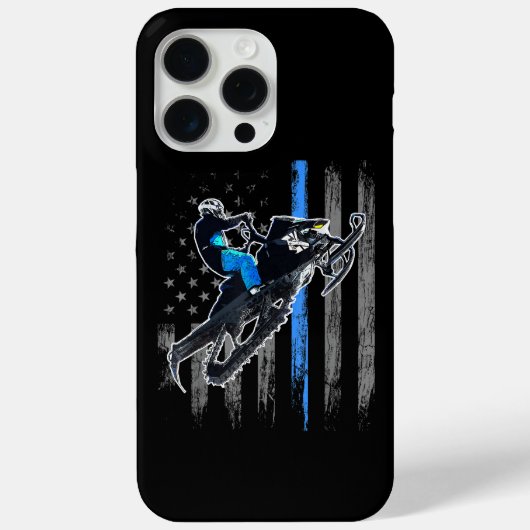 Amerikaanse vlag Snowmobile Shirt Mannen Snowmobil Case-Mate iPhone Case (Achterkant)