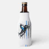 Amerikaanse vlag Snowmobile Shirt Mannen Snowmobil Flesjeskoeler (Fles Voorkant)