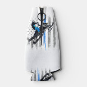 Amerikaanse vlag Snowmobile Shirt Mannen Snowmobil Flesjeskoeler (Achterkant)