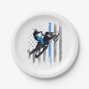 Amerikaanse vlag Snowmobile Shirt Mannen Snowmobil Papieren Bordje