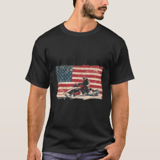Amerikaanse vlag Snowmobile Snowmobiing T-shirt
